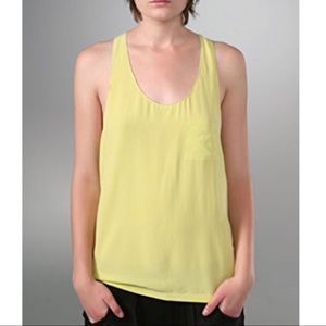 ALEXANDER WANG RACERBACK SILK POCKET TANK TOP